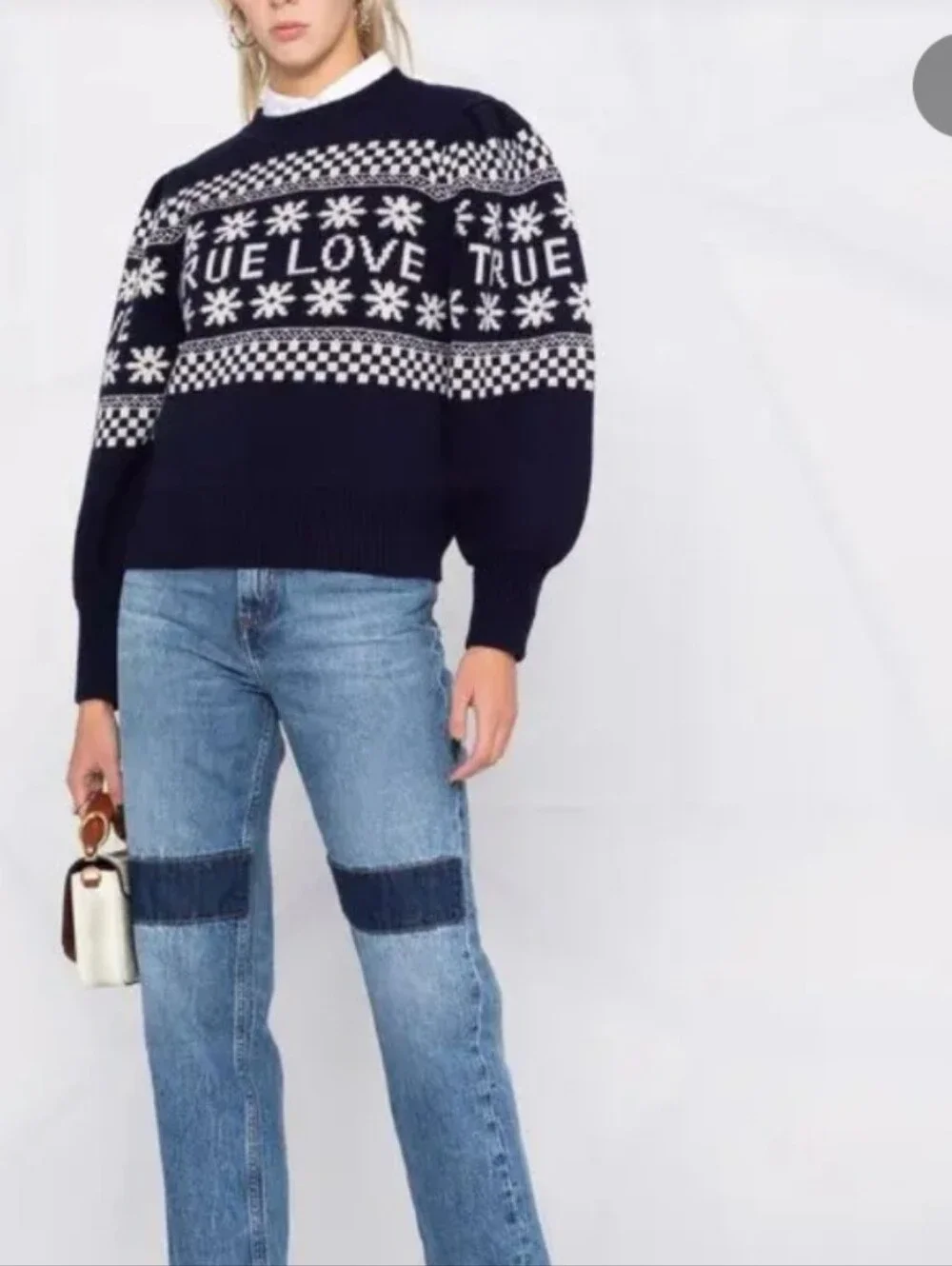 Sandro Luciano True Love Jumper Sweater Puffed Sleeve Wool Blend Size 3